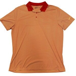 Nike Golf Dri-FIT Polo Shirt‎ Striped Athletic Training Red Men's Size XL